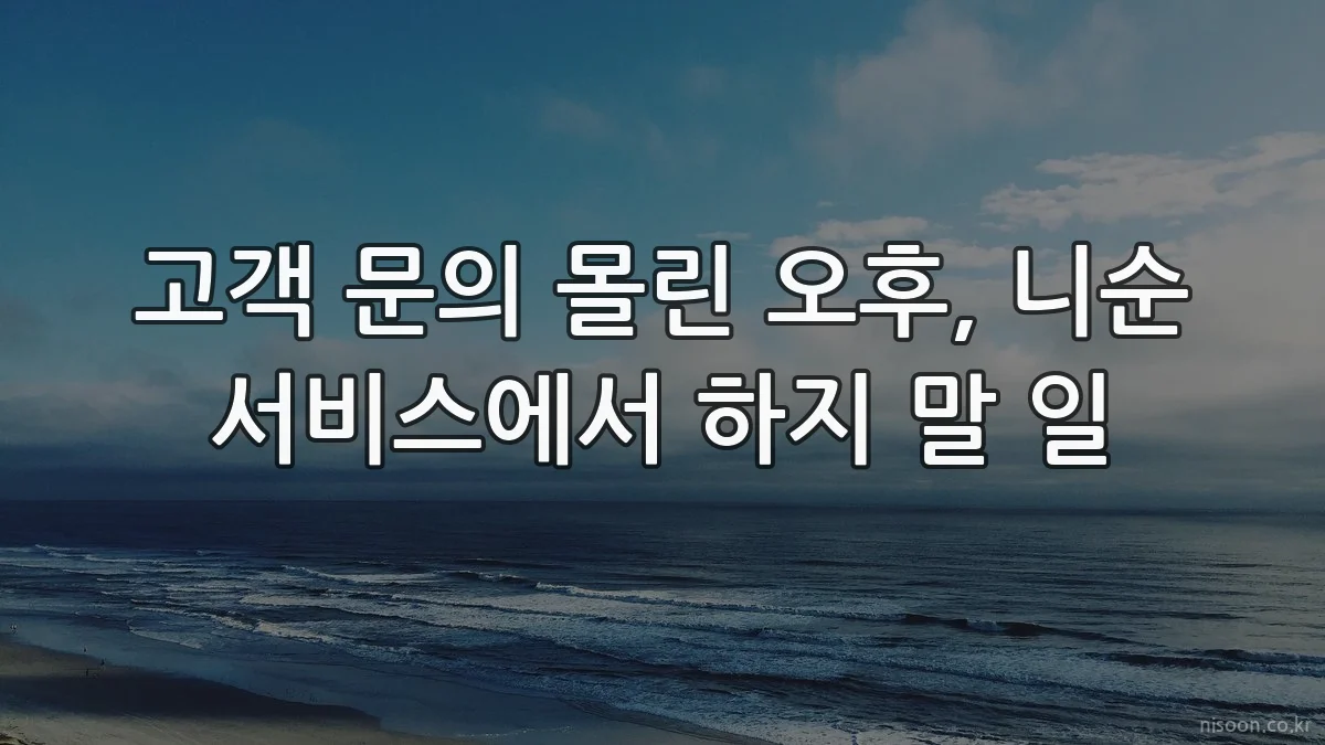 고객 문의 몰린 오후, 니순 서비스에서 하지 말 일