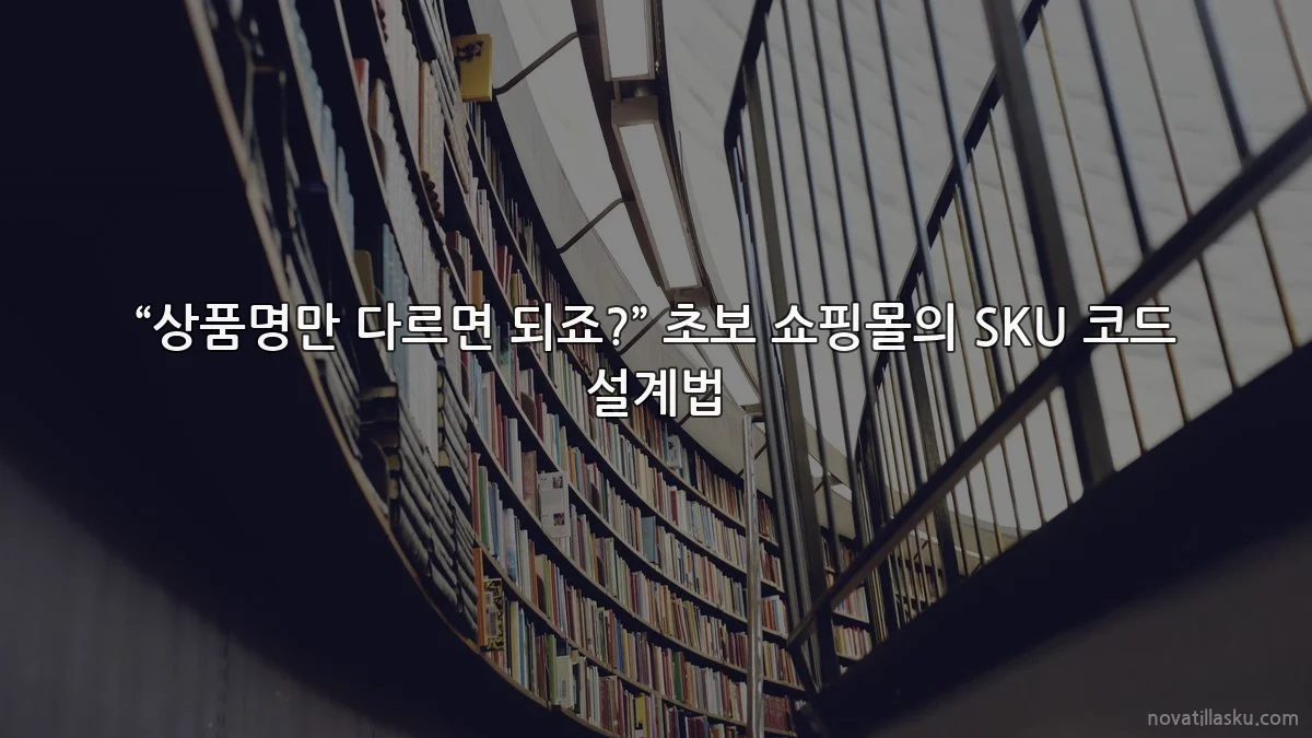 “상품명만 다르면 되죠?” 초보 쇼핑몰의 SKU 코드 설계법