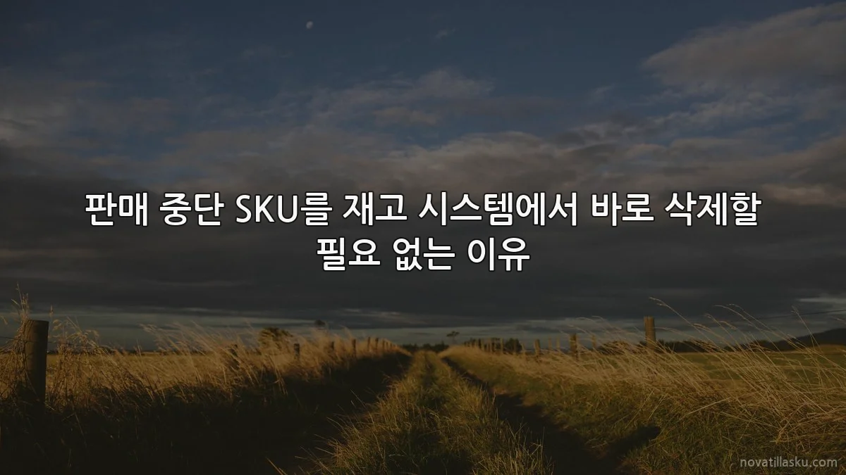 판매 중단 SKU를 재고 시스템에서 바로 삭제할 필요 없는 이유