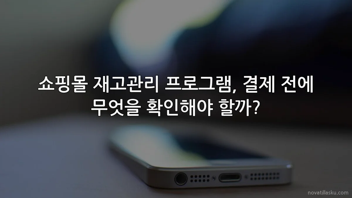 쇼핑몰 재고관리 프로그램, 결제 전에 무엇을 확인해야 할까?