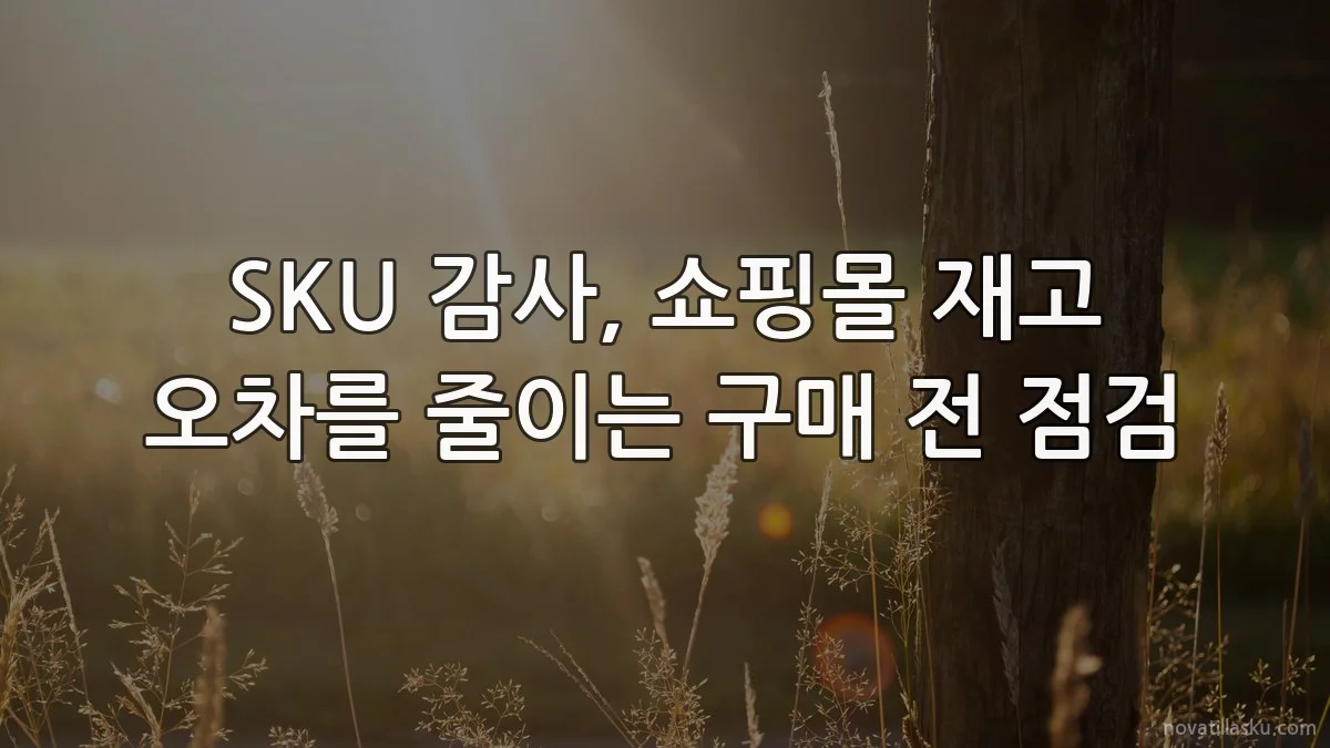 SKU 감사, 쇼핑몰 재고 오차를 줄이는 구매 전 점검