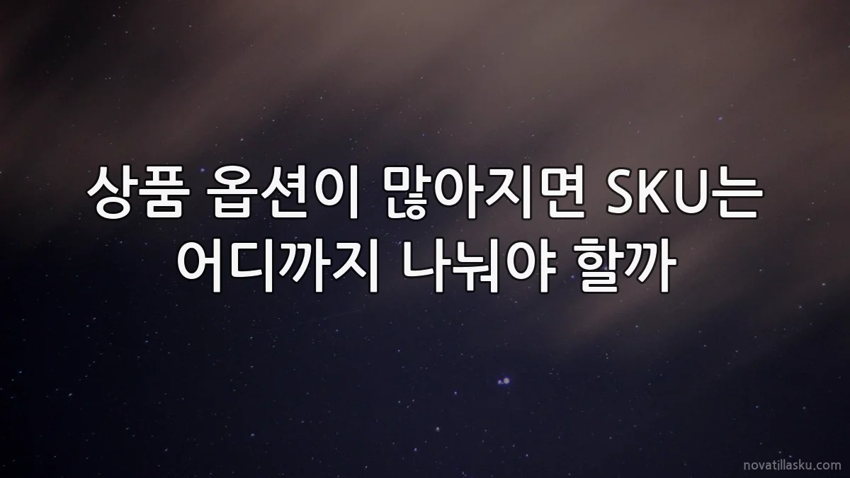 상품 옵션이 많아지면 SKU는 어디까지 나눠야 할까
