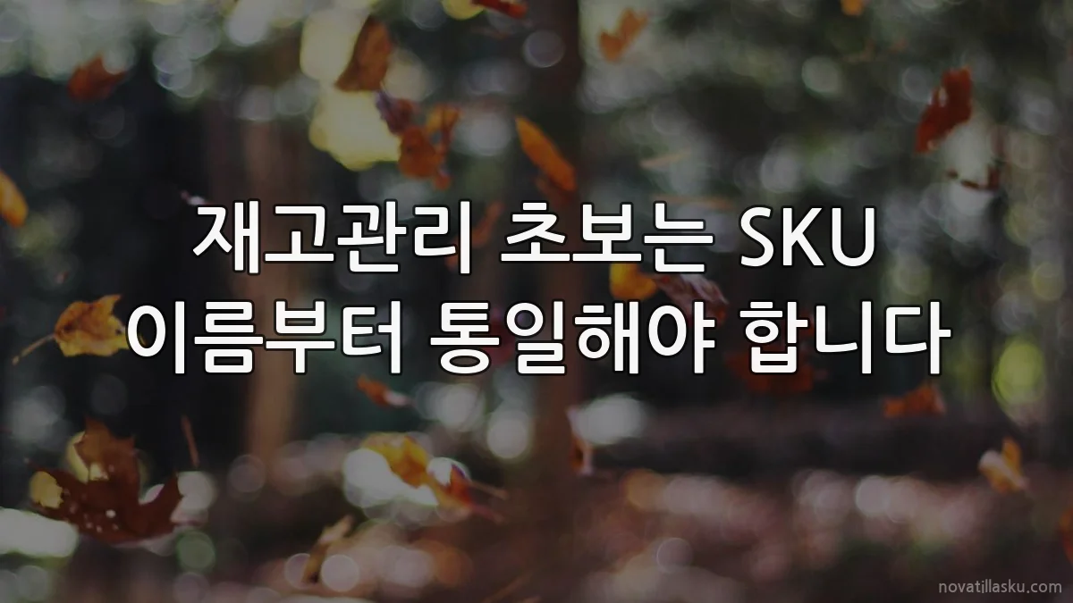 재고관리 초보는 SKU 이름부터 통일해야 합니다