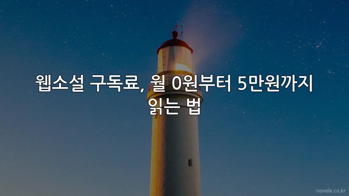 웹소설 구독료, 월 0원부터 5만원까지 읽는 법