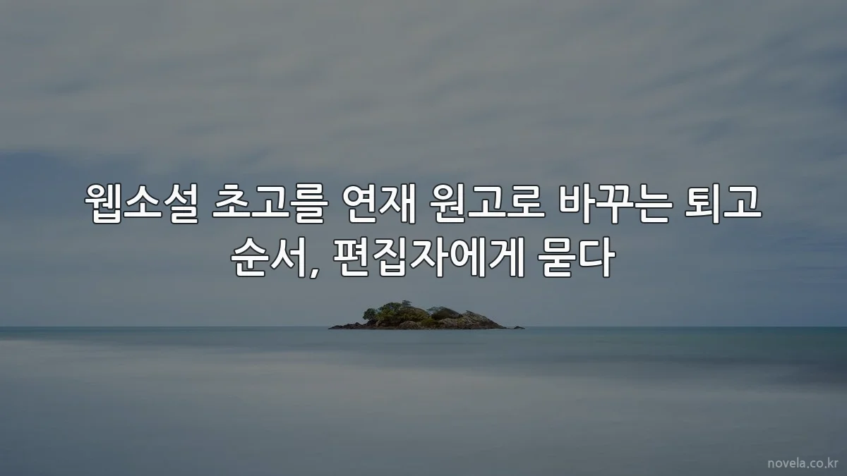 웹소설 초고를 연재 원고로 바꾸는 퇴고 순서, 편집자에게 묻다