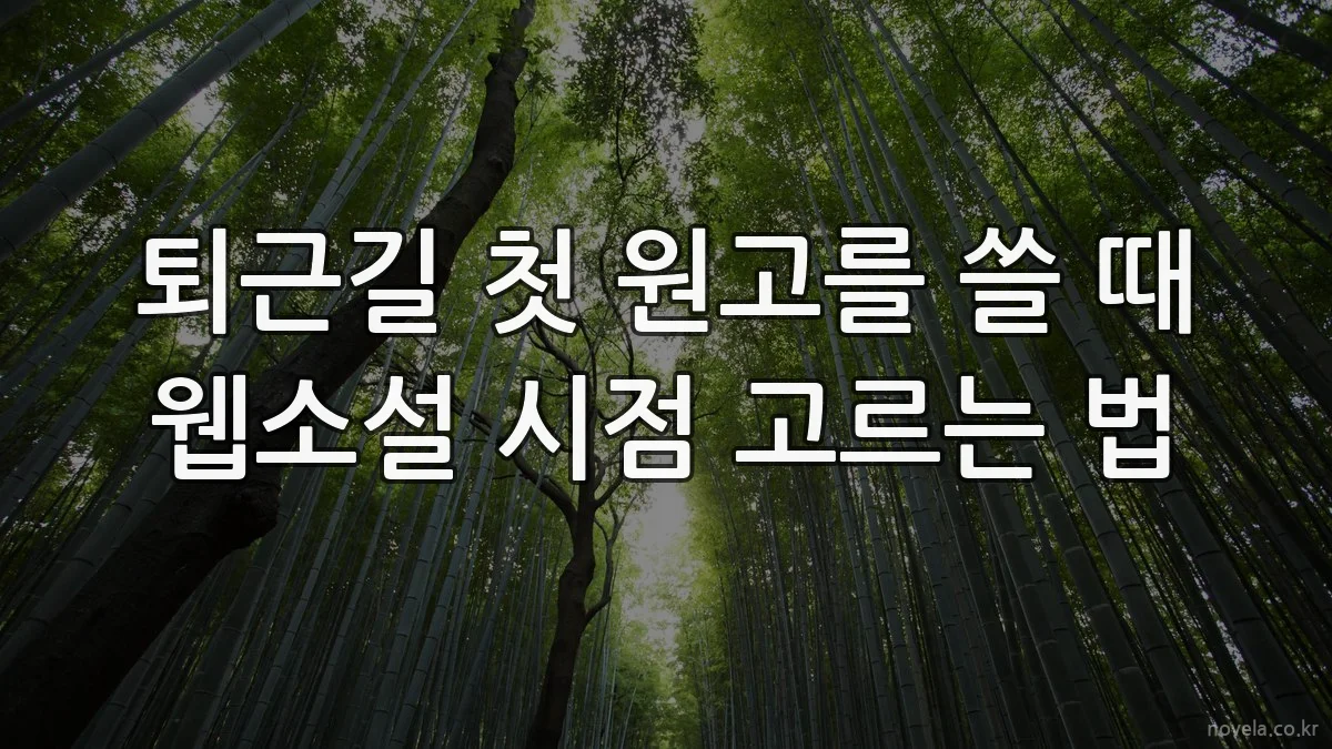 퇴근길 첫 원고를 쓸 때 웹소설 시점 고르는 법