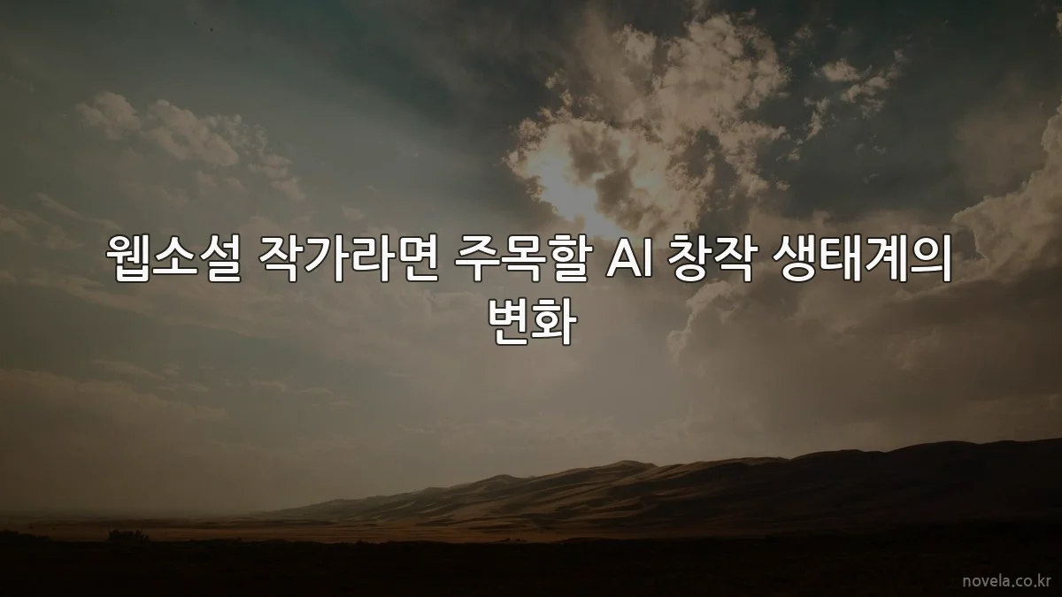 웹소설 작가라면 주목할 AI 창작 생태계의 변화