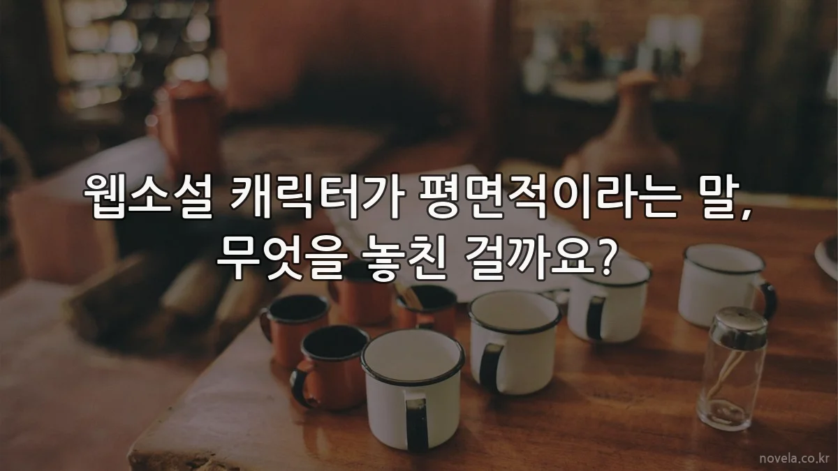 웹소설 캐릭터가 평면적이라는 말, 무엇을 놓친 걸까요?