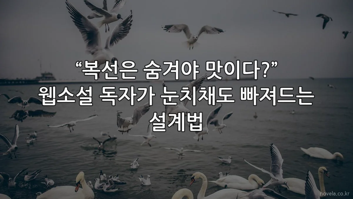 “복선은 숨겨야 맛이다?” 웹소설 독자가 눈치채도 빠져드는 설계법