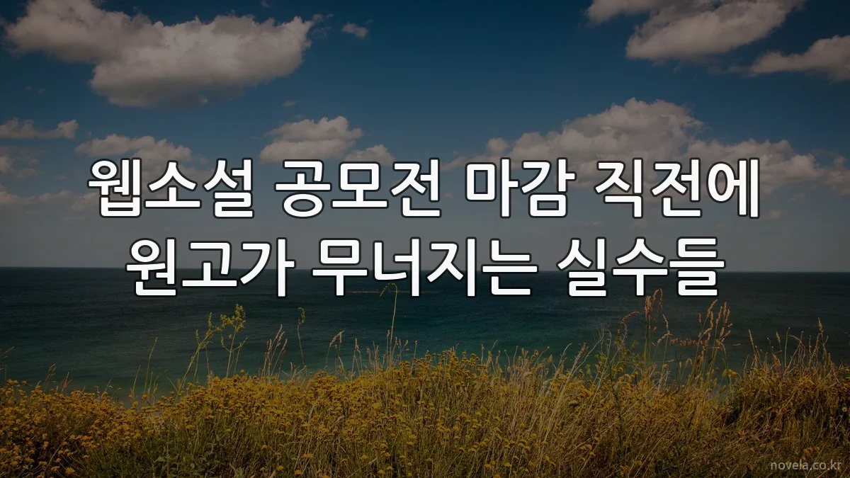 웹소설 공모전 마감 직전에 원고가 무너지는 실수들