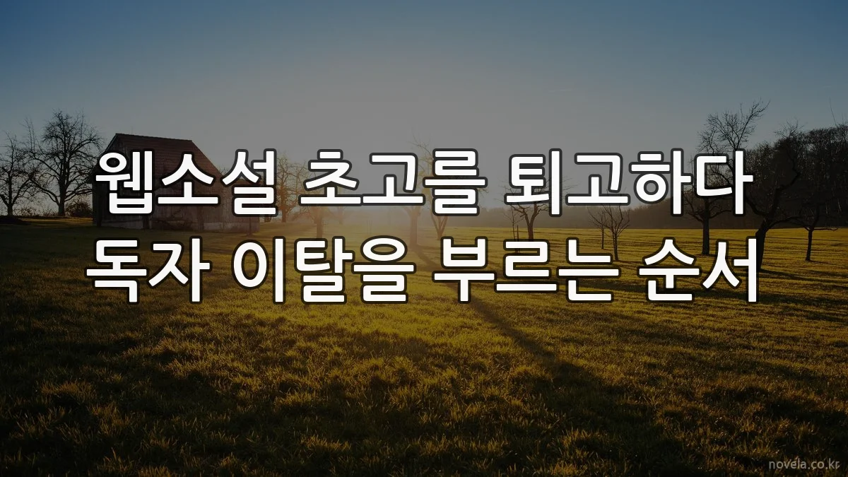웹소설 초고를 퇴고하다 독자 이탈을 부르는 순서