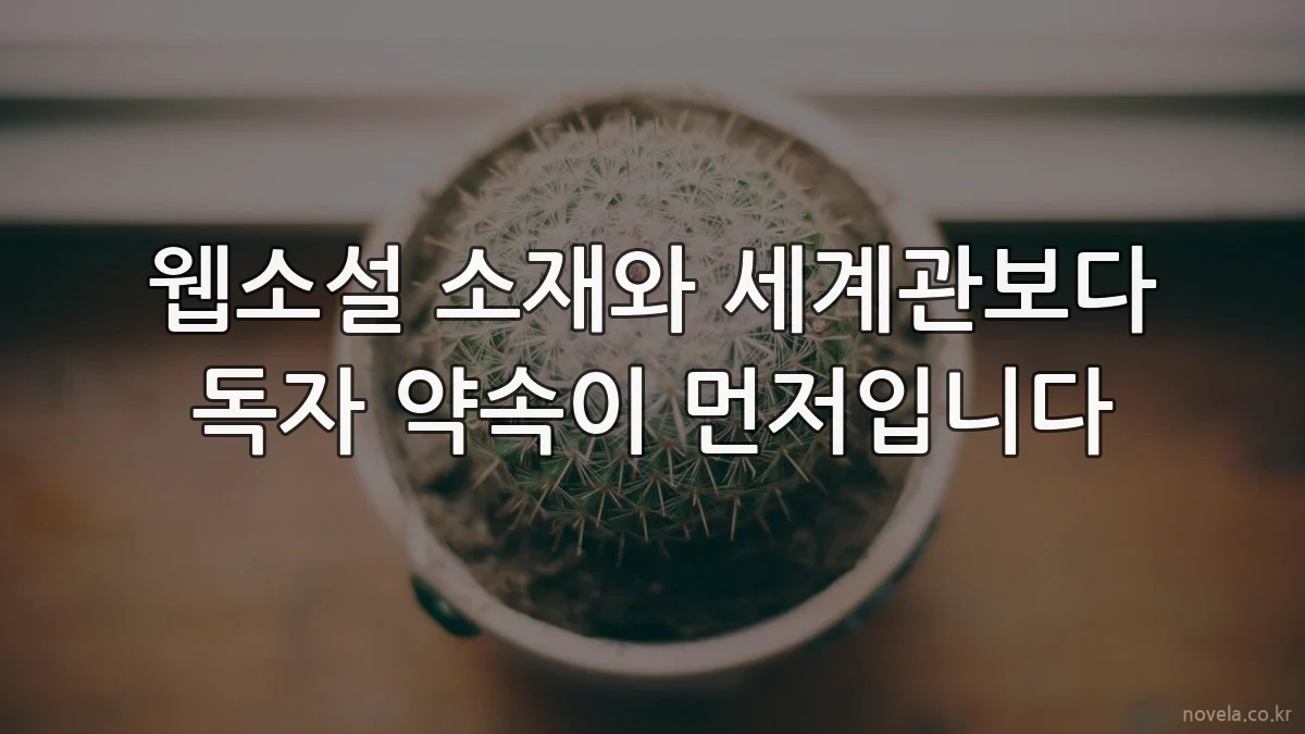 웹소설 소재와 세계관보다 독자 약속이 먼저입니다