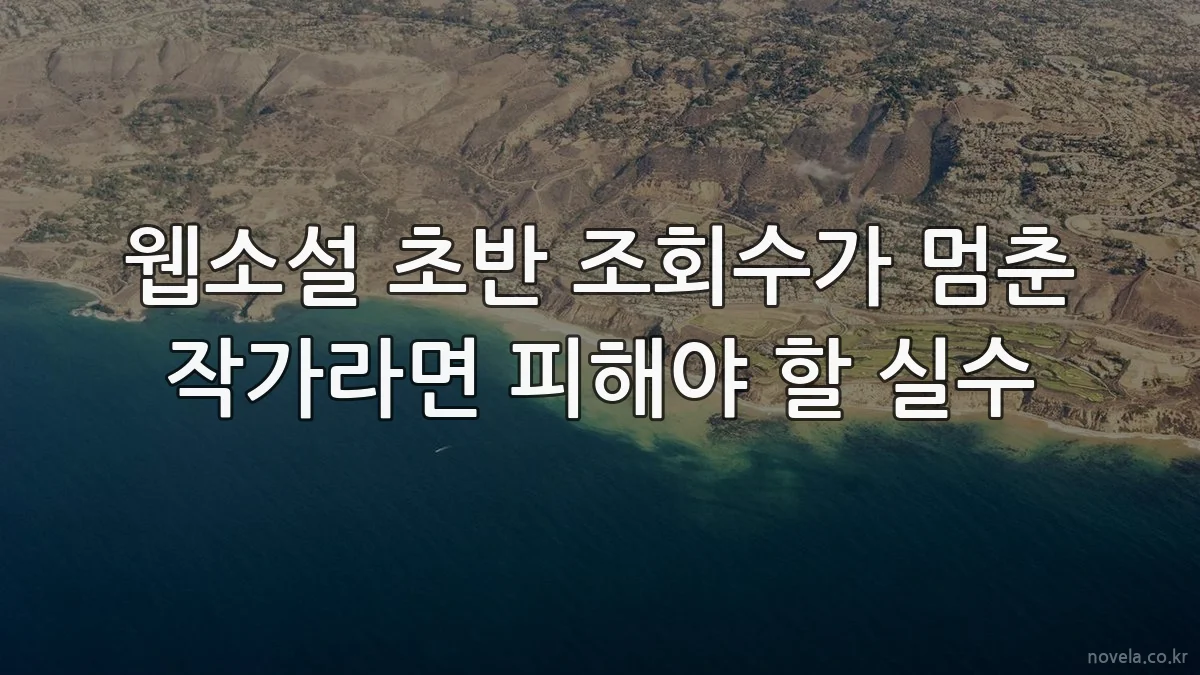 웹소설 초반 조회수가 멈춘 작가라면 피해야 할 실수