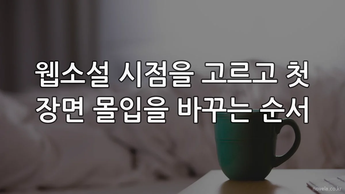 웹소설 시점을 고르고 첫 장면 몰입을 바꾸는 순서