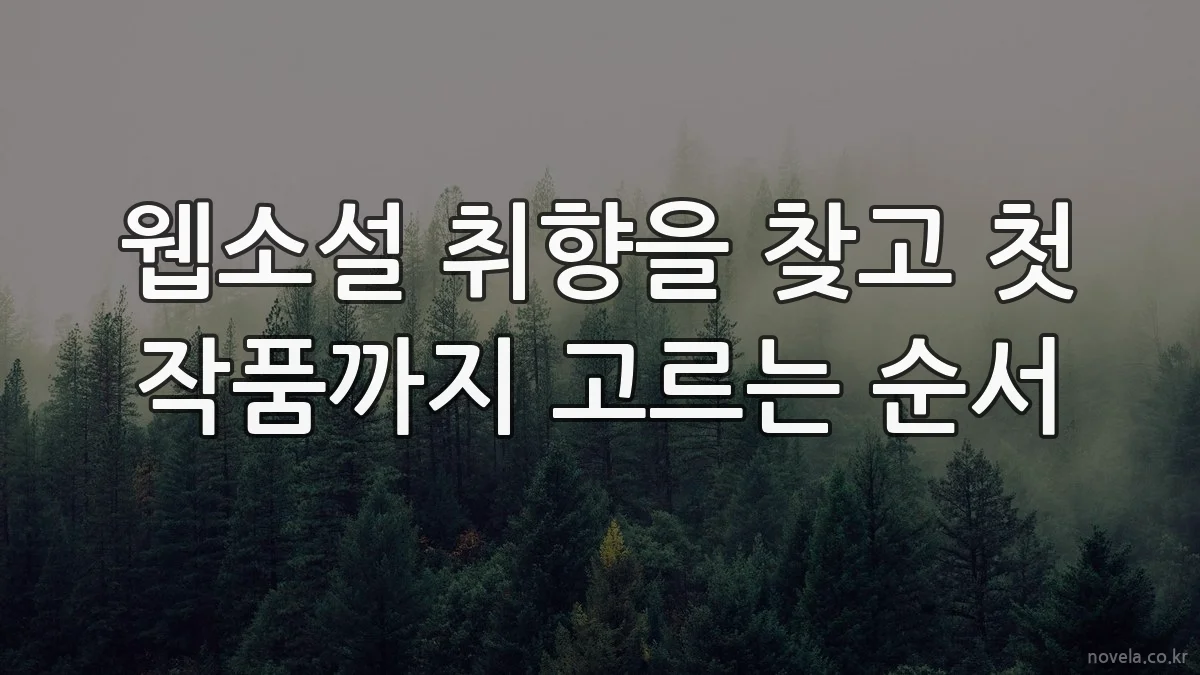 웹소설 취향을 찾고 첫 작품까지 고르는 순서