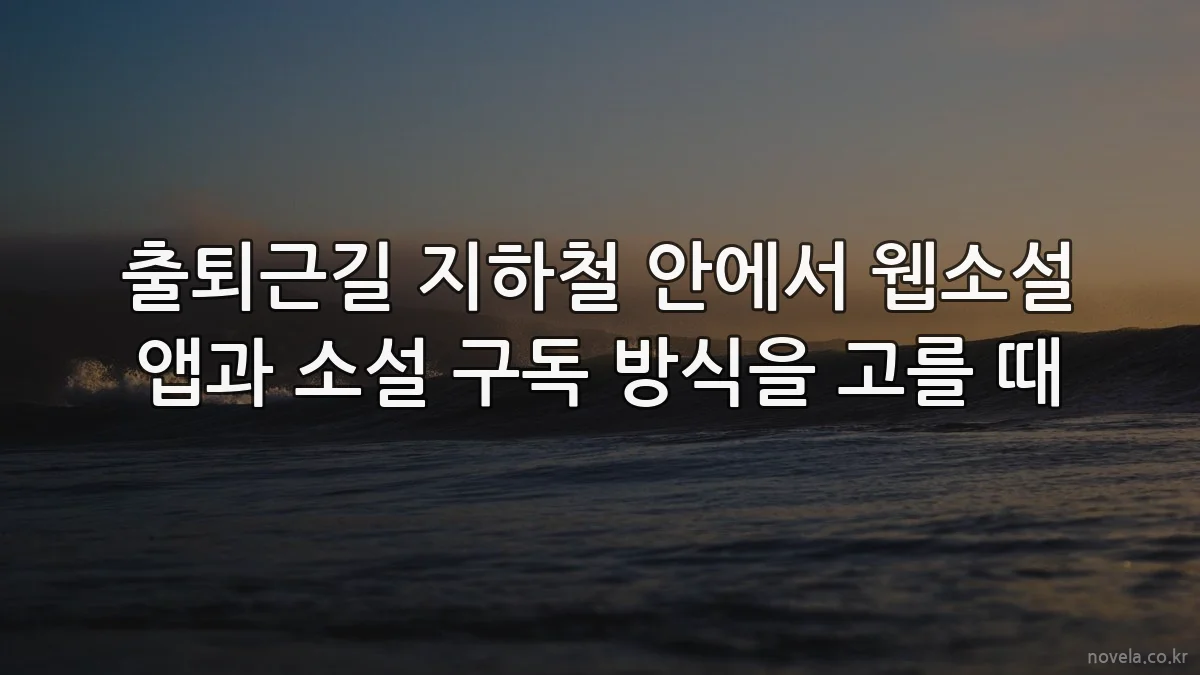 출퇴근길 지하철 안에서 웹소설 앱과 소설 구독 방식을 고를 때
