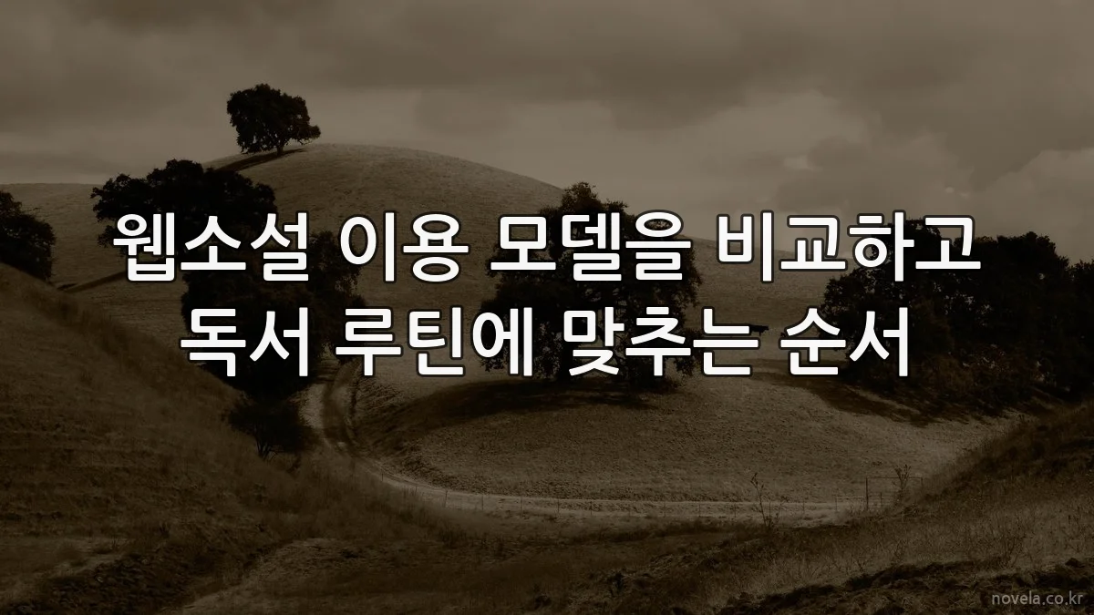 웹소설 이용 모델을 비교하고 독서 루틴에 맞추는 순서