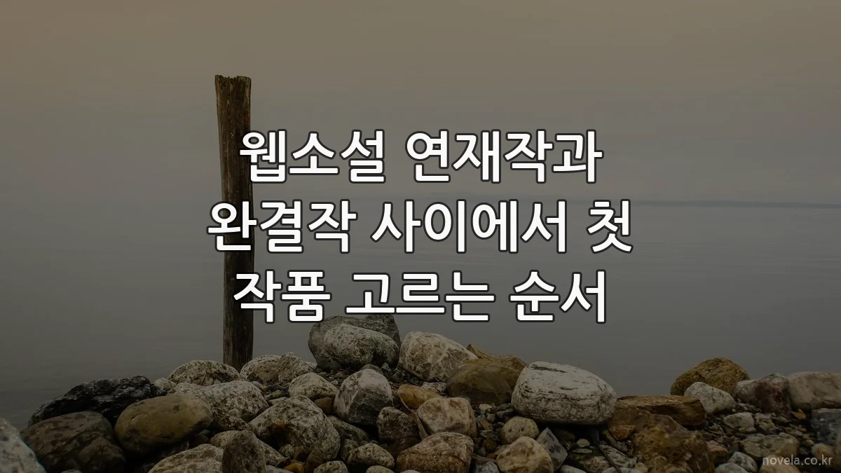 웹소설 연재작과 완결작 사이에서 첫 작품 고르는 순서