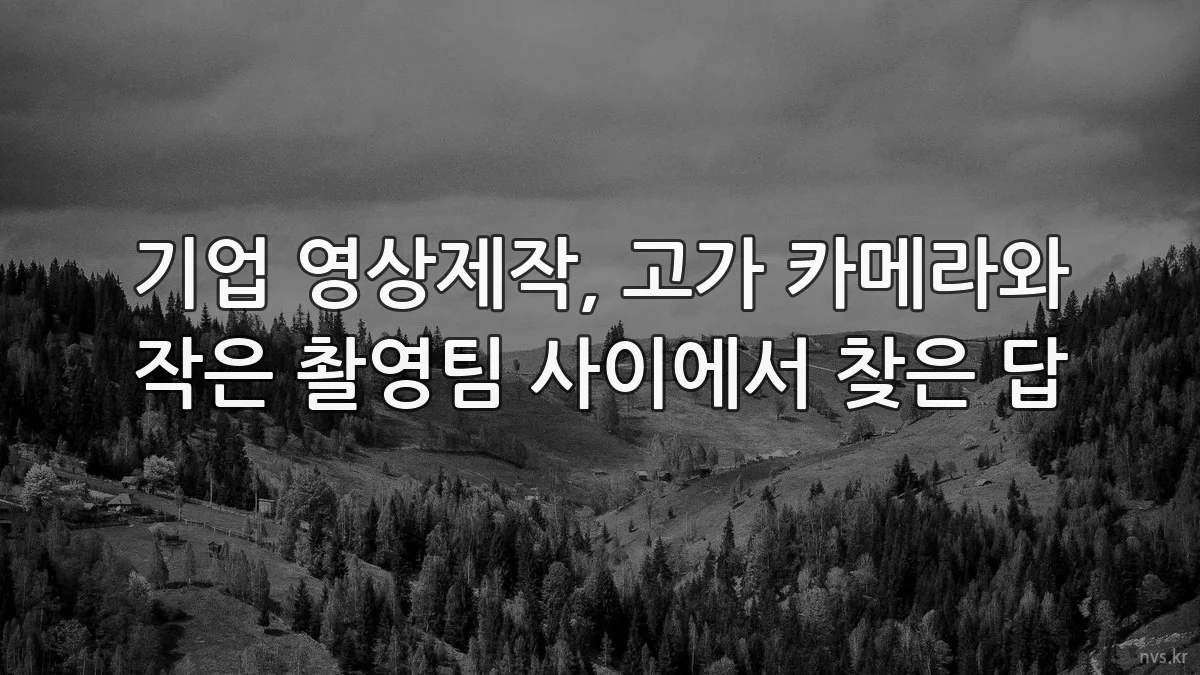 기업 영상제작, 고가 카메라와 작은 촬영팀 사이에서 찾은 답