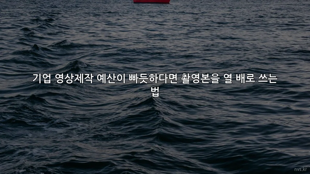 기업 영상제작 예산이 빠듯하다면 촬영본을 열 배로 쓰는 법