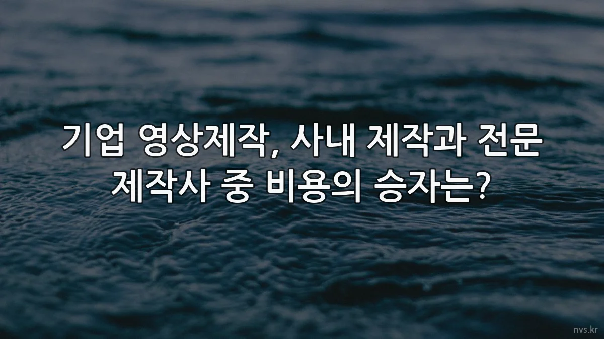 기업 영상제작, 사내 제작과 전문 제작사 중 비용의 승자는?