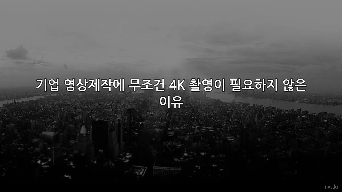 기업 영상제작에 무조건 4K 촬영이 필요하지 않은 이유
