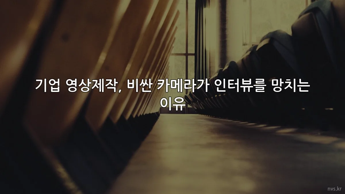 기업 영상제작, 비싼 카메라가 인터뷰를 망치는 이유