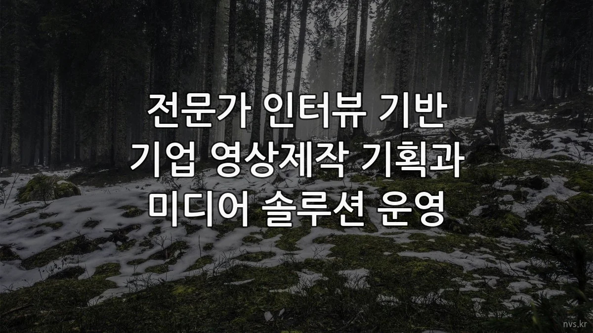 전문가 인터뷰 기반 기업 영상제작 기획과 미디어 솔루션 운영