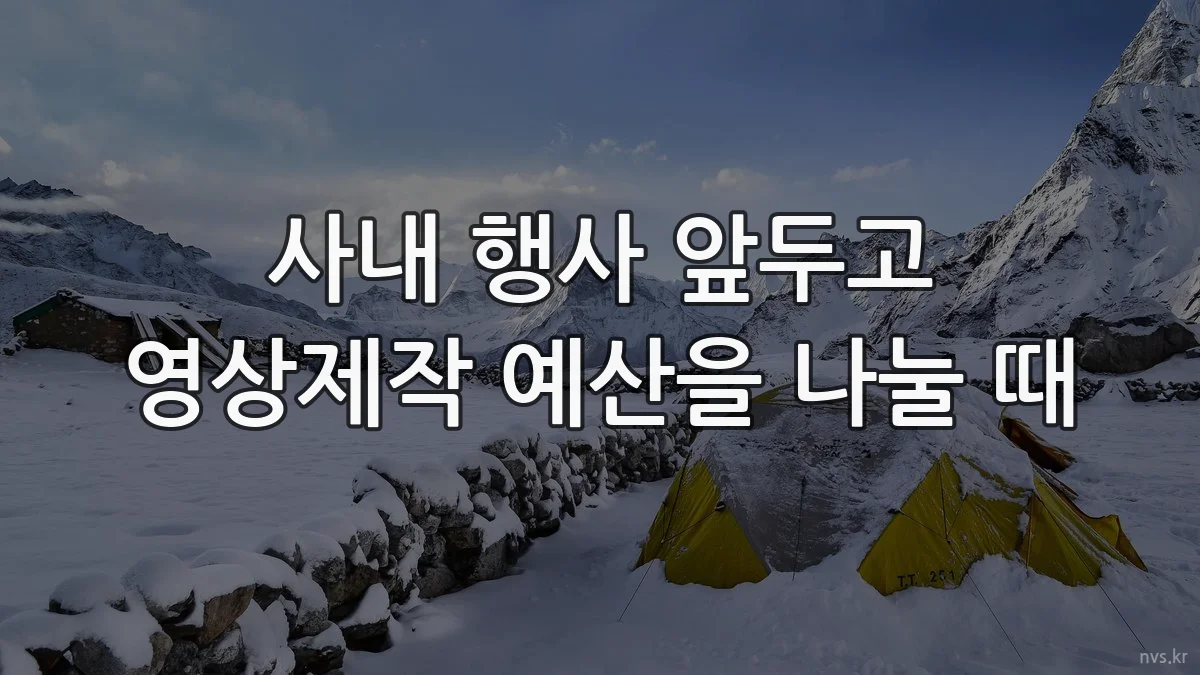 사내 행사 앞두고 영상제작 예산을 나눌 때