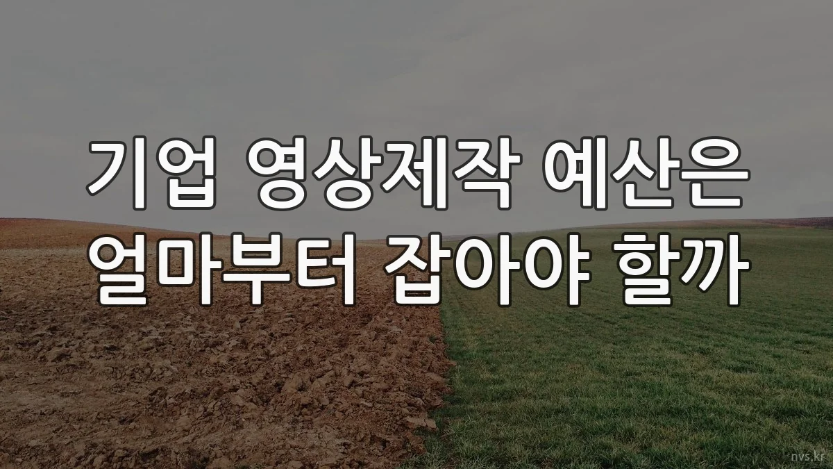 기업 영상제작 예산은 얼마부터 잡아야 할까