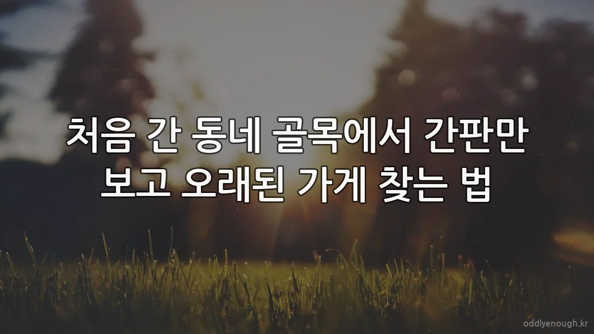 처음 간 동네 골목에서 간판만 보고 오래된 가게 찾는 법
