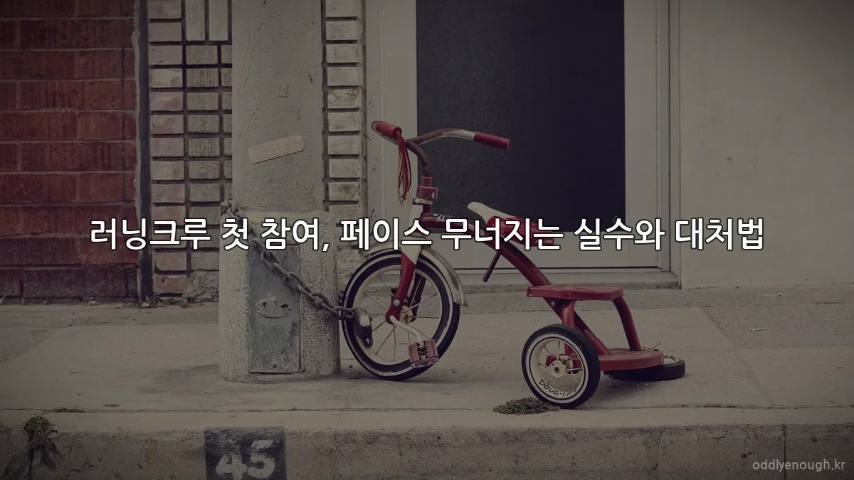 러닝크루 첫 참여, 페이스 무너지는 실수와 대처법