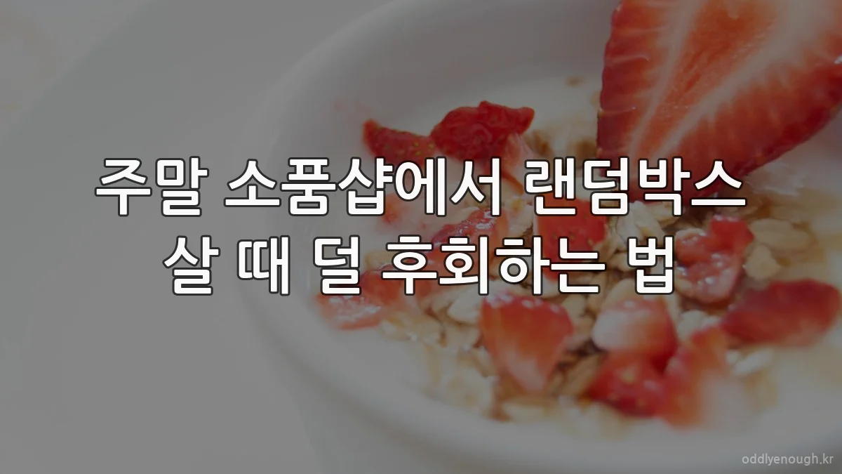 주말 소품샵에서 랜덤박스 살 때 덜 후회하는 법