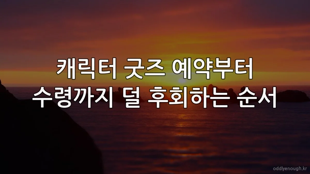 캐릭터 굿즈 예약부터 수령까지 덜 후회하는 순서