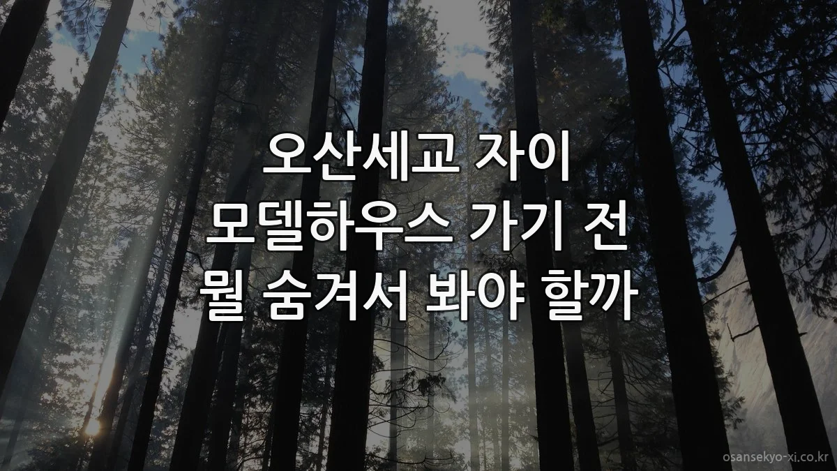 오산세교 자이 모델하우스 가기 전 뭘 숨겨서 봐야 할까