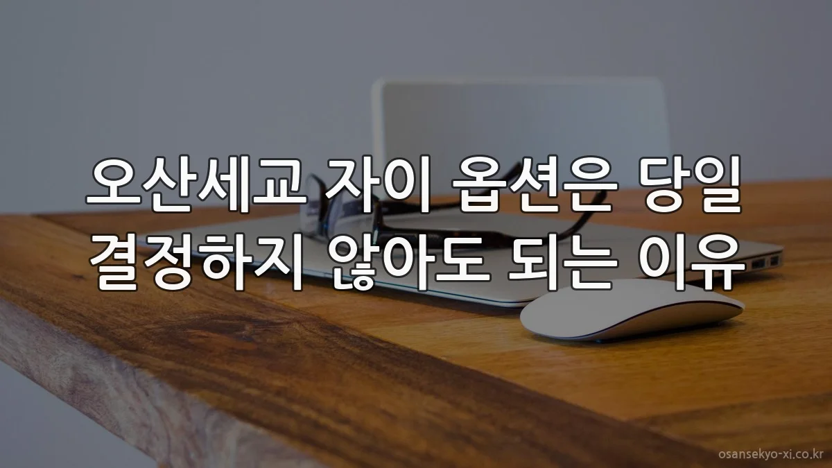 오산세교 자이 옵션은 당일 결정하지 않아도 되는 이유