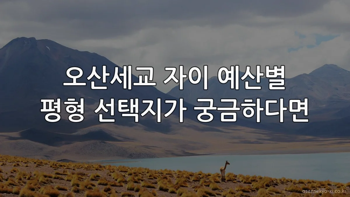 오산세교 자이 예산별 평형 선택지가 궁금하다면