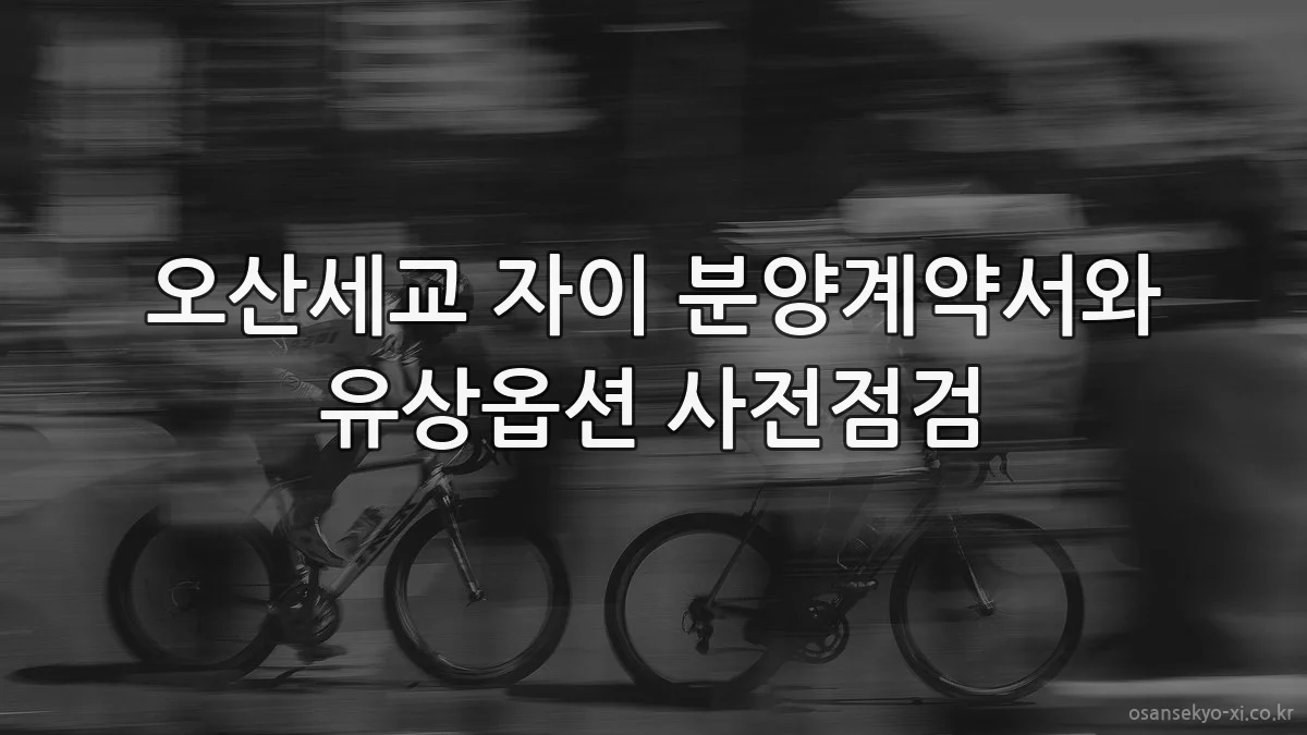 오산세교 자이 분양계약서와 유상옵션 사전점검