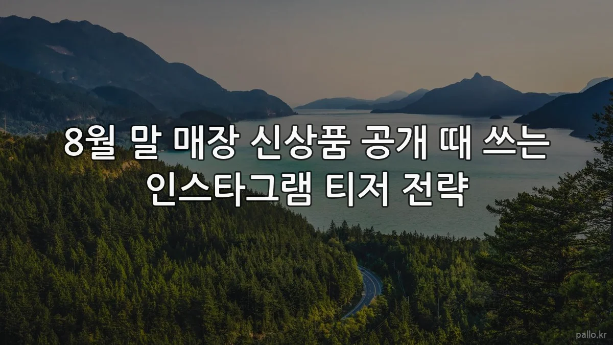 8월 말 매장 신상품 공개 때 쓰는 인스타그램 티저 전략