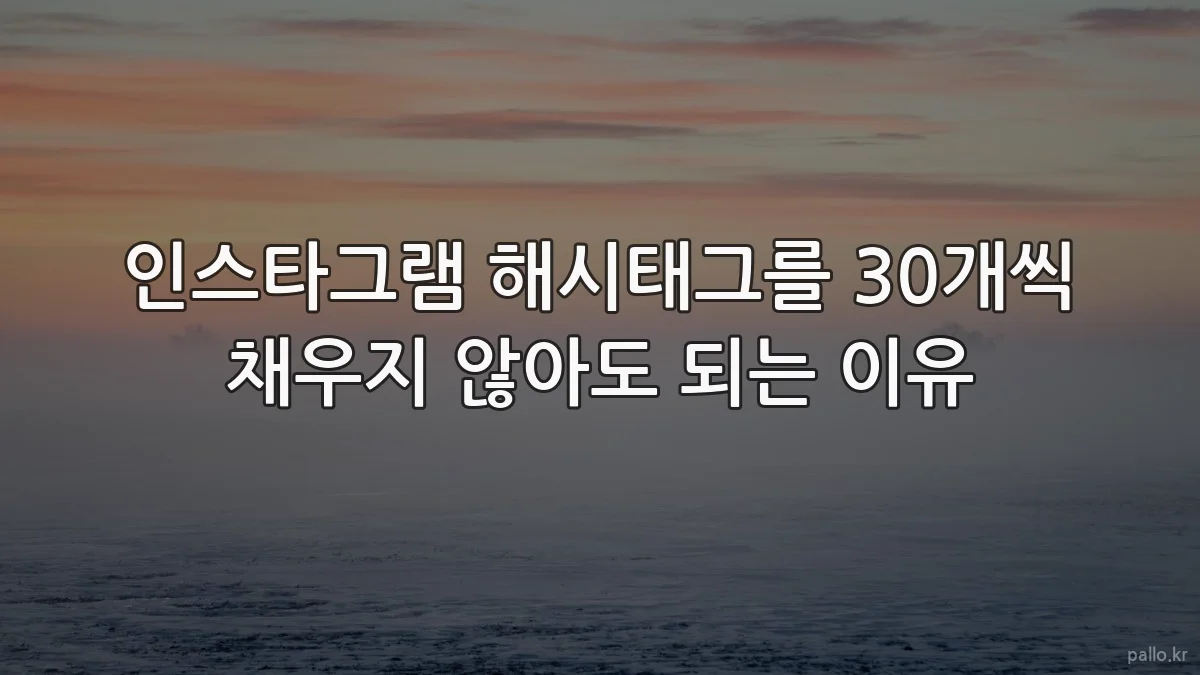 인스타그램 해시태그를 30개씩 채우지 않아도 되는 이유