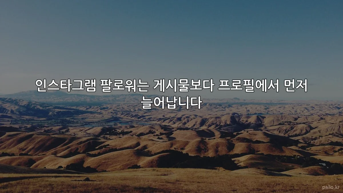 인스타그램 팔로워는 게시물보다 프로필에서 먼저 늘어납니다