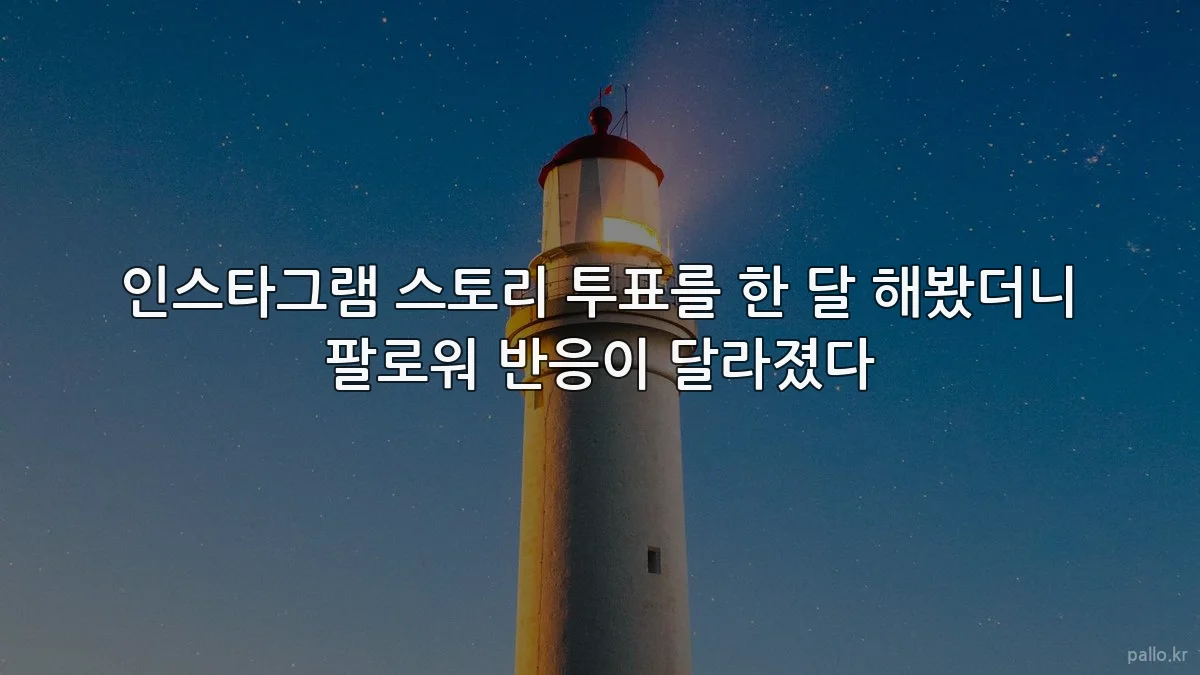 인스타그램 스토리 투표를 한 달 해봤더니 팔로워 반응이 달라졌다