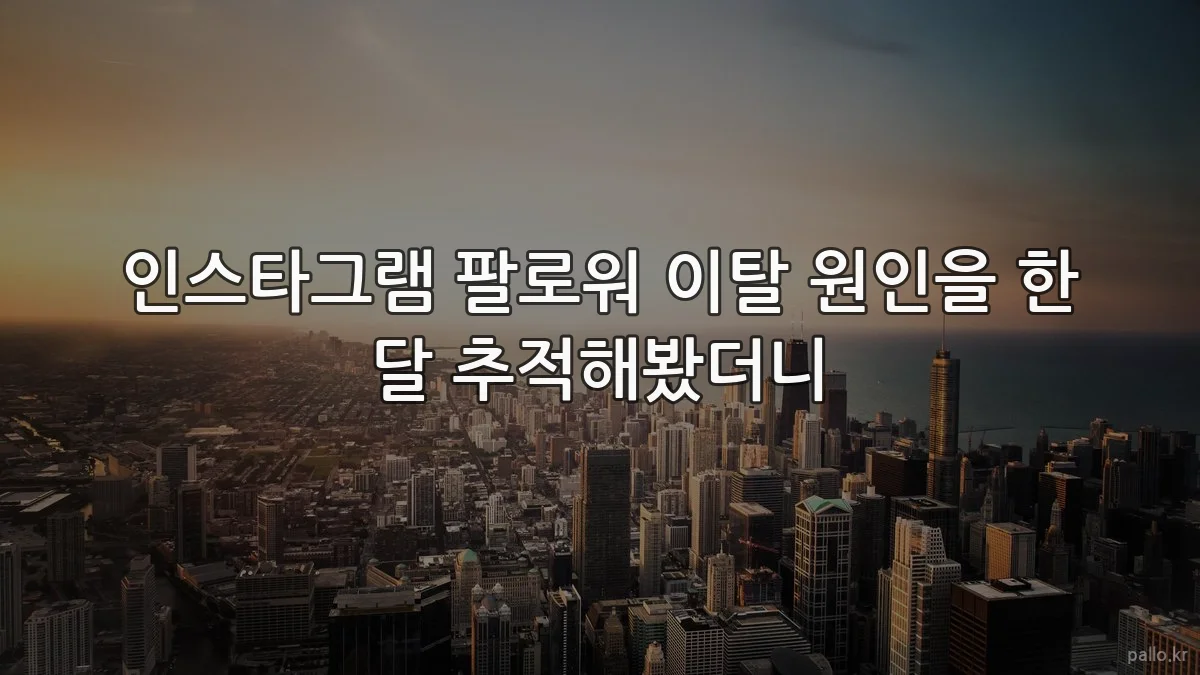 인스타그램 팔로워 이탈 원인을 한 달 추적해봤더니