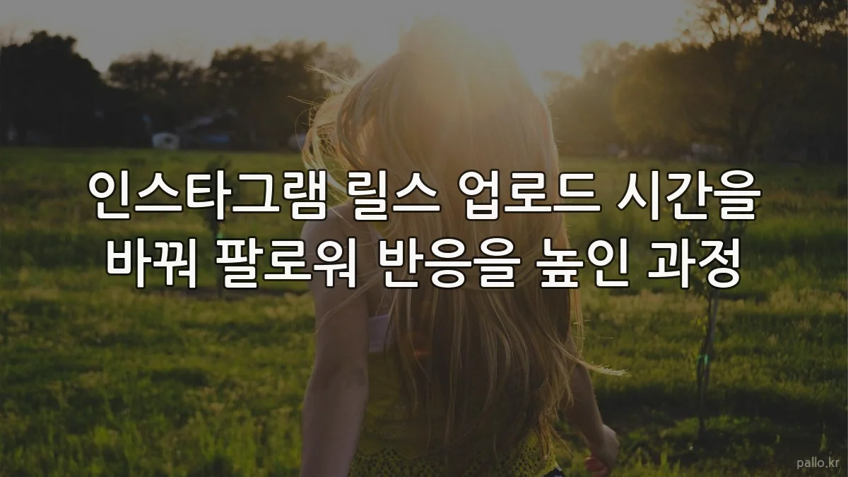 인스타그램 릴스 업로드 시간을 바꿔 팔로워 반응을 높인 과정