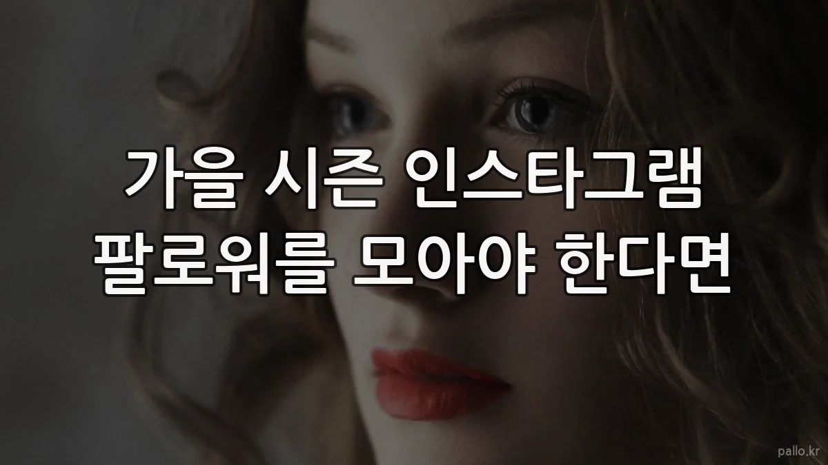 가을 시즌 인스타그램 팔로워를 모아야 한다면