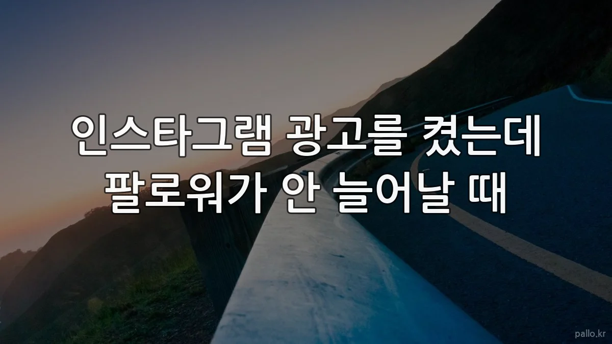 인스타그램 광고를 켰는데 팔로워가 안 늘어날 때