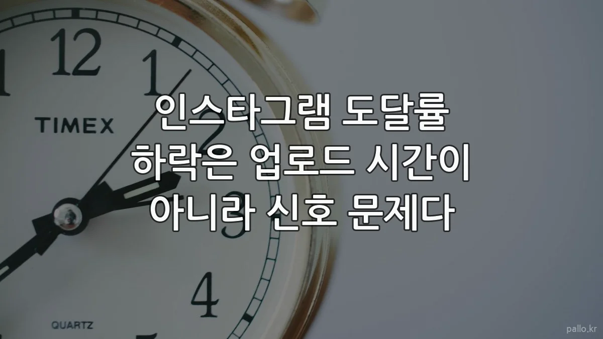 인스타그램 도달률 하락은 업로드 시간이 아니라 신호 문제다