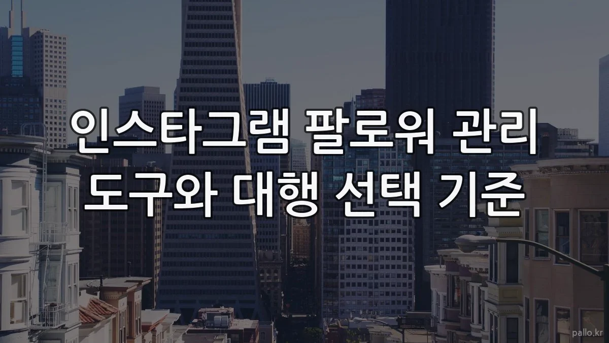 인스타그램 팔로워 관리 도구와 대행 선택 기준