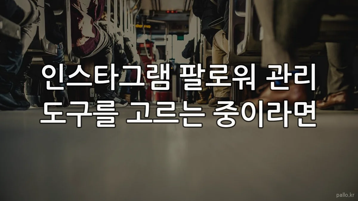 인스타그램 팔로워 관리 도구를 고르는 중이라면