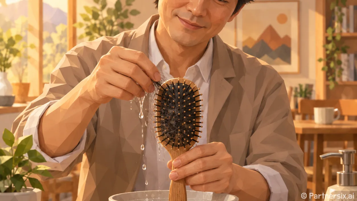 머리빗을 그냥 쓰다가 직접 씻어봤더니 생긴 변화